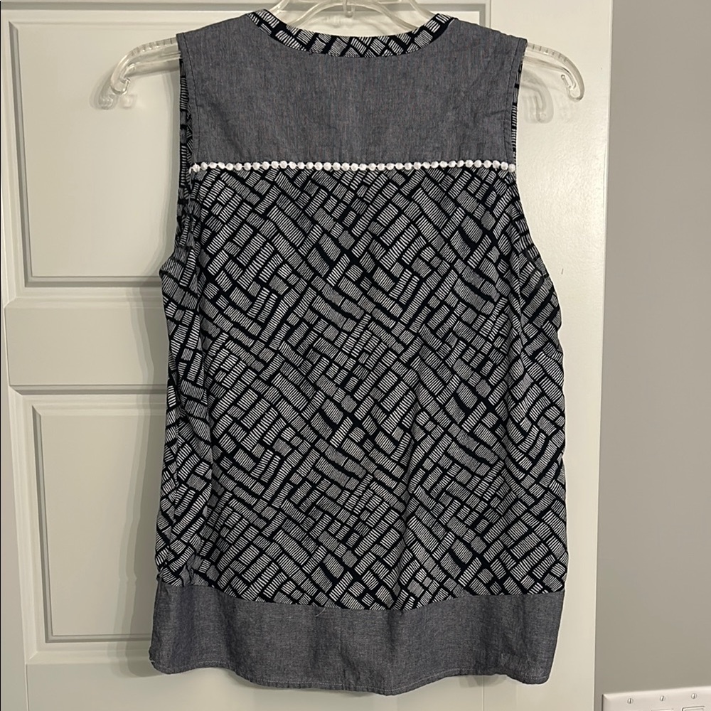 Tribal Navy and White Graphic Tank Top - Picture 5 of 5